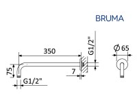 MEDIDAS BRAZO DUCHA MURAL BRUMA